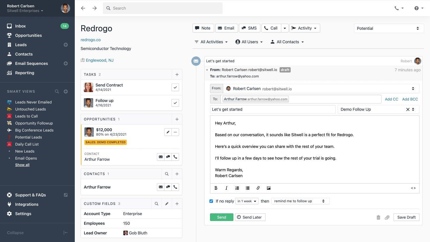 Screenshot of app Close.com