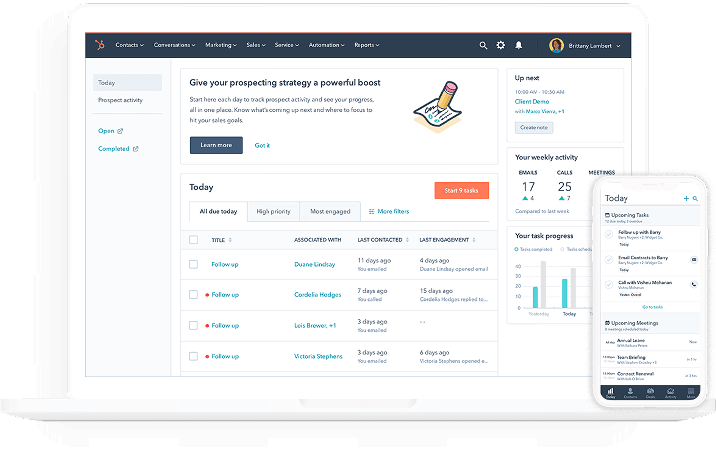 Screenshot of app HubSpot CRM