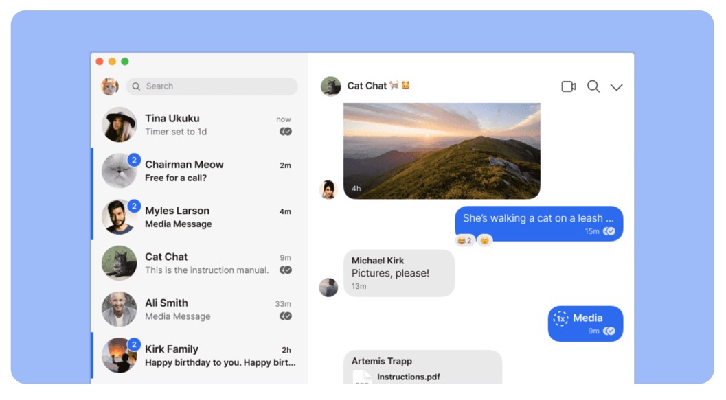 Screenshot of app Signal